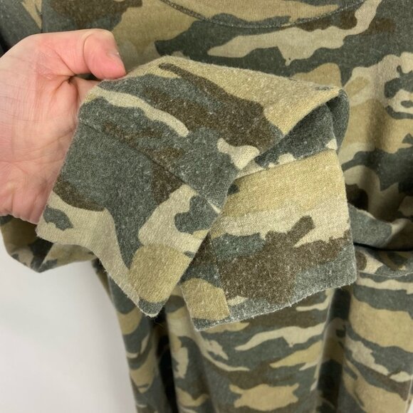 Chaser Green Camo Long Sleeve Sweatshirt Size XS Camouflage Open Back Sweater - Picture 5 of 9